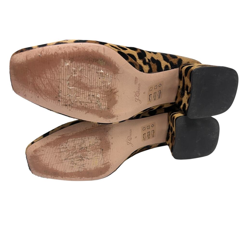 J Crew Leopard Calf Hair Block-Heel Celia Pumps Heels | Womens 8  *EUC* - Picture 13 of 13